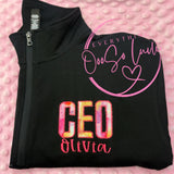 Fabric “Pearl” Quarter zip